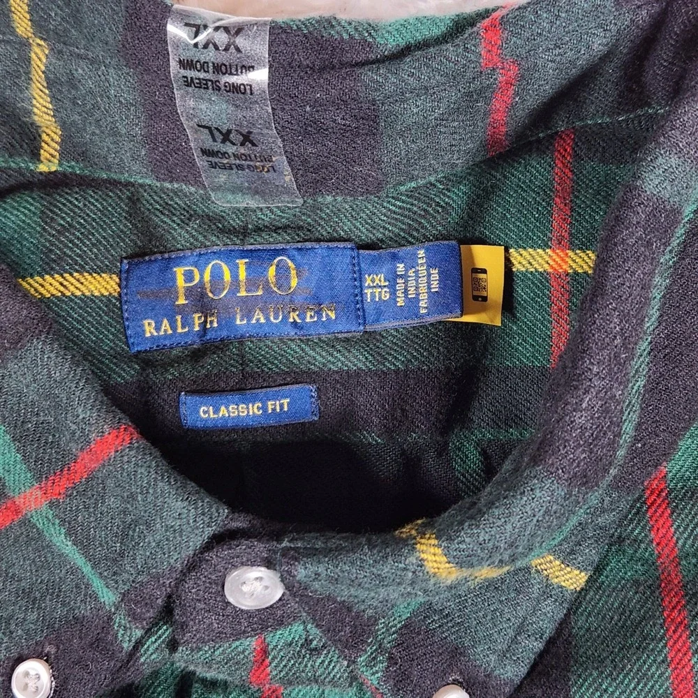 Polo Ralph Lauren Mens XXL Classic Fit‎ Plaid Cotton Flannel New